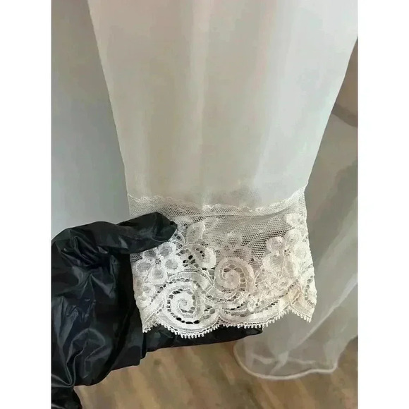 Vintage Vassarette Sheer Lace Coquette Long White Nightgown Robe Cottagecore M - Picture 4 of 14